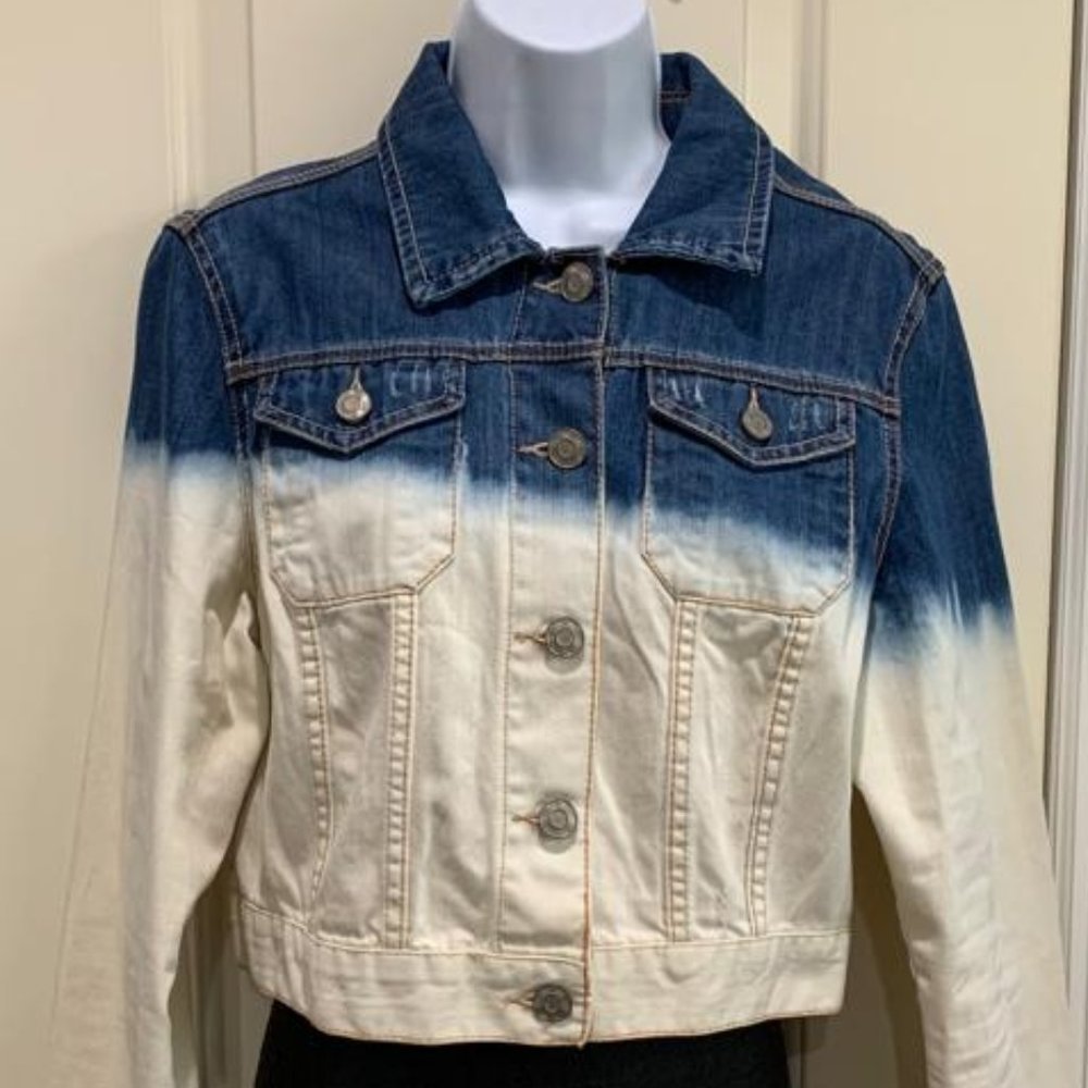 NWOT, Bethany Mota, 2 tone cropped Denim Jacket